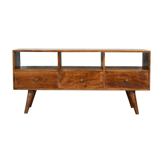 Artisan Chestnut Nordic Style TV Unit with 3 Drawers - 2MH furniture 