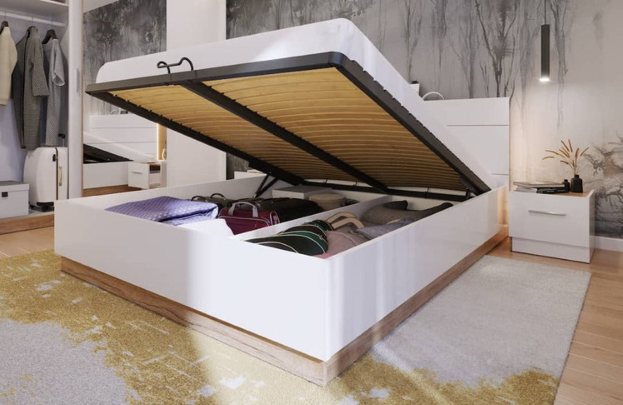 Arte-N Dentro DT-02 Bed with Storage and LED 160cm - 2MH furniture 