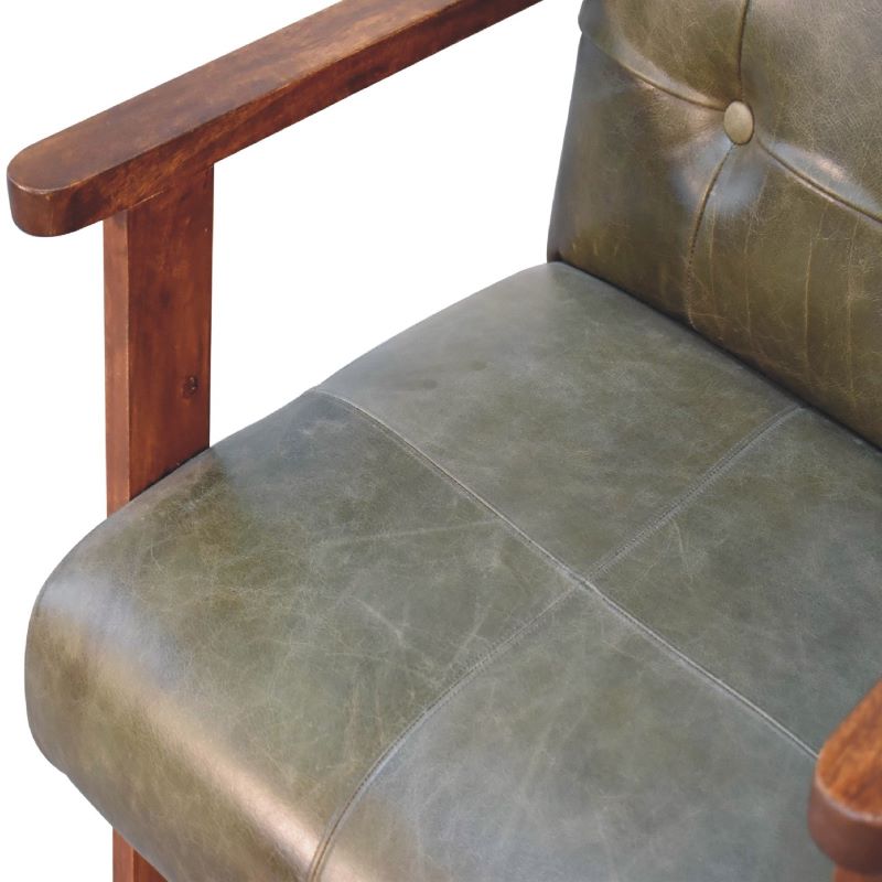 Artisan Olive Buffalo Leather Chair - 2MH furniture 