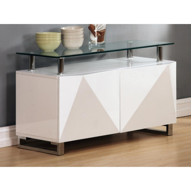 Heartlands Rowley Black and white High Gloss Sideboard 2 Doors - 2MH furniture 