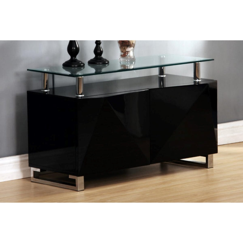 Heartlands Rowley Black and white High Gloss Sideboard 2 Doors - 2MH furniture 