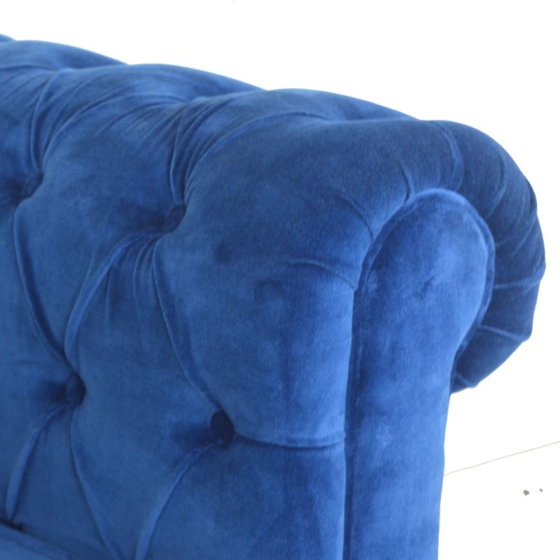 Artisan Royal Blue Velvet Chesterfield Sofa - 2MH furniture 