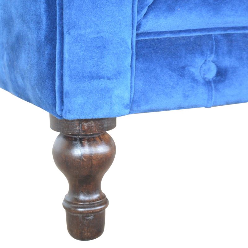 Artisan Royal Blue Velvet Chesterfield Sofa - 2MH furniture 