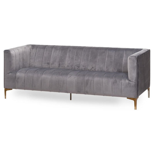 Hill Interiors Emperor Grey Velvet 2 Seater Sofa With Chrome Legs Sofas - 2MH furniture 