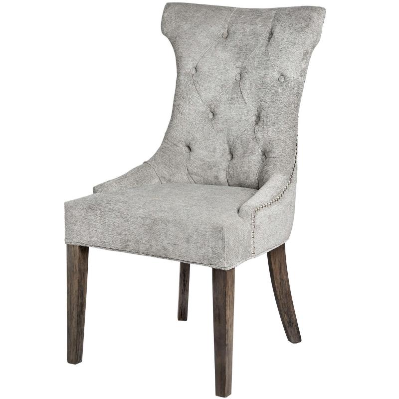 Hill Interiors Silver High Wing Ring Backed Dining Chair - 2MH furniture 
