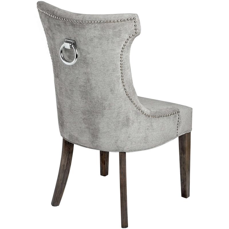 Hill Interiors Silver High Wing Ring Backed Dining Chair - 2MH furniture 